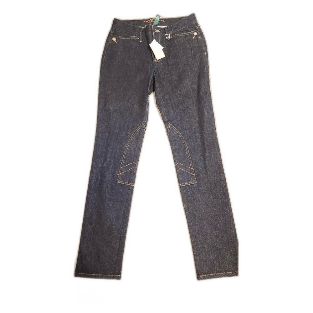 Ralph Lauren Dark Blue Straight Leg Jeans - Ponte Jodhpur Riding Style